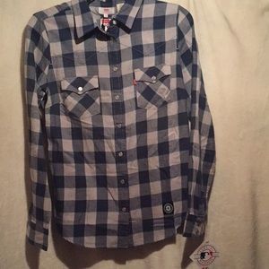 Levi’s X MLB Seattle Mariners plaid Western shirt
